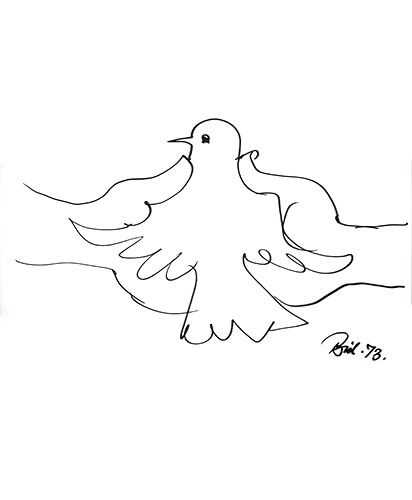 Символическое изображение голубя в ладонях